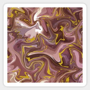 Dusty Rose and Purple with Gold Silk Marble - Purple, Pink, Beige Liquid Paint Pattern Sticker